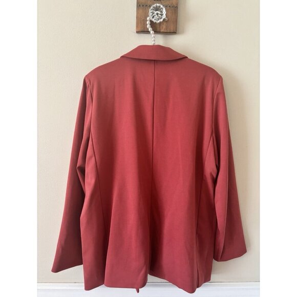 NWT Simply Vera Vera Wang Womens Size XL Boyfriend Blazer Jacket Dark Pink - Picture 3 of 5